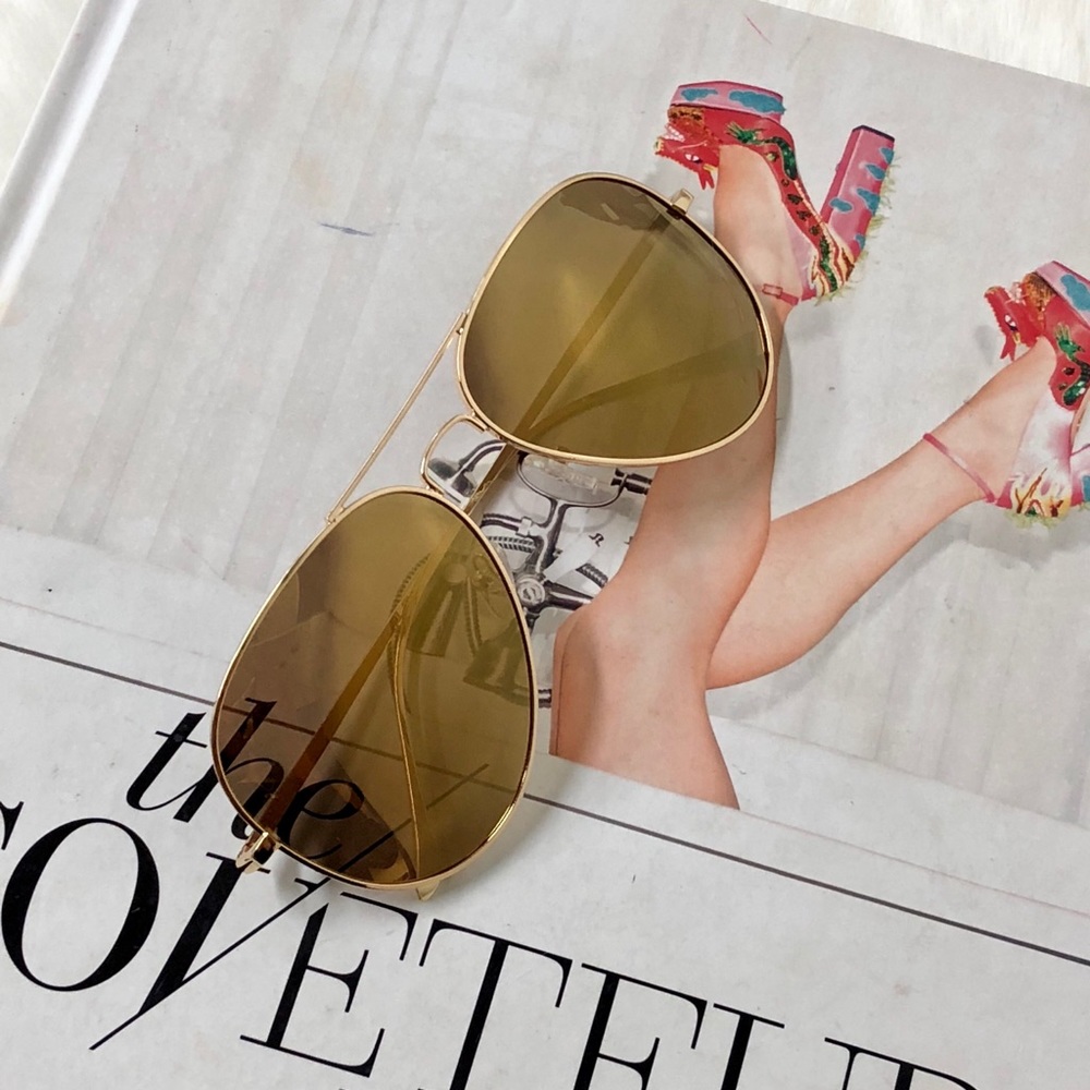 Calle Ocho - Gold Polarized Aviator Sunglasses